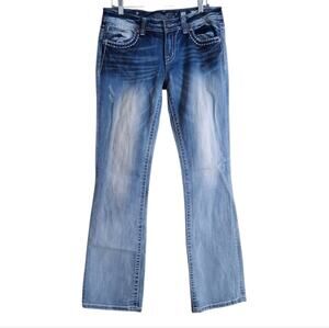 Miss Me Embellished Stud Cross Bootcut Jeans Size 31